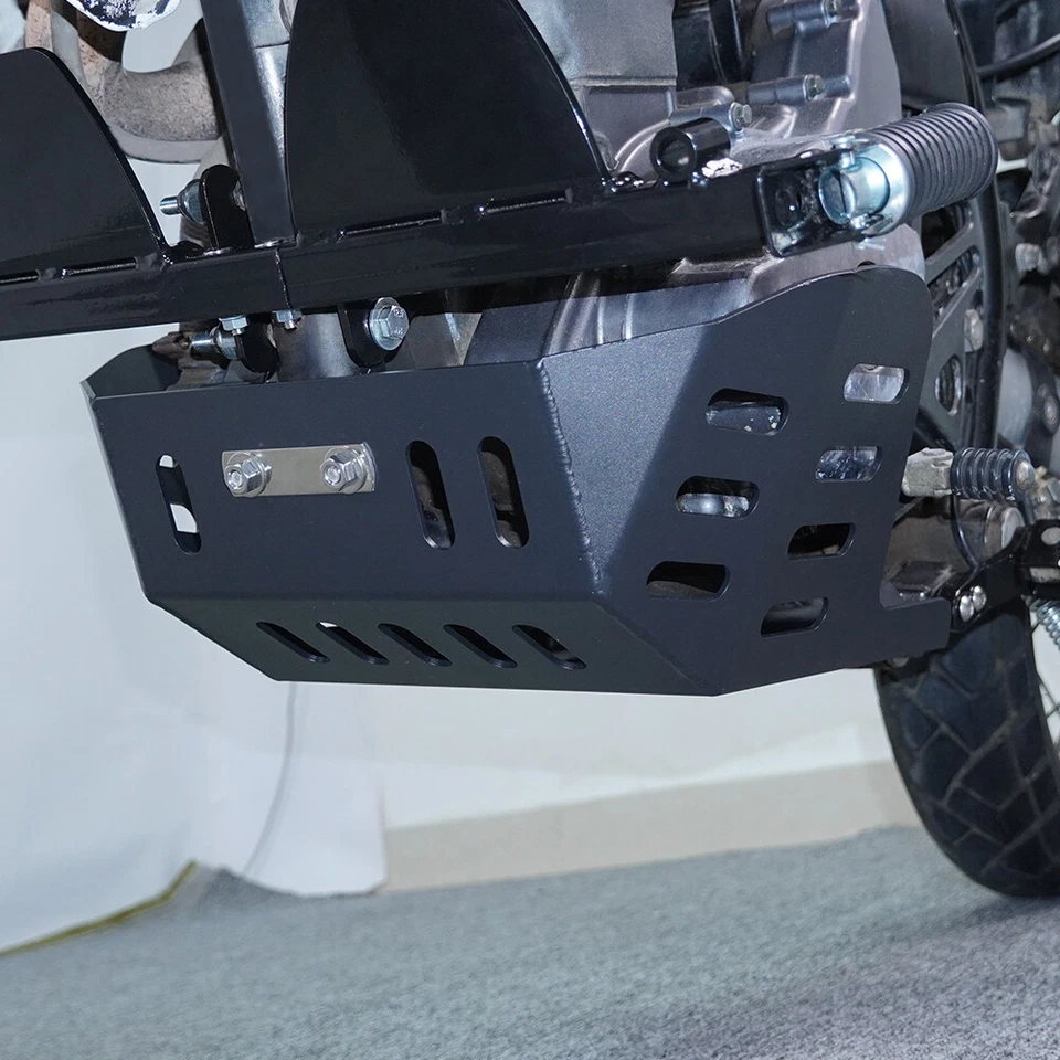 Protector de placa de deslizamiento de aluminio negro apto para Kawasaki KLR650 1987-2018 Foto 3 de 4