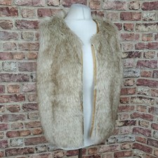 Therapy Gilet Faux Fur Beige 10 Vest Open Front Bohemia Madam Bodywarmer - New