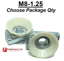 M8-1.25 Metric Cone Twirl Nuts Unistrut Channel (Choose Pkg Qty) Standard Strut
