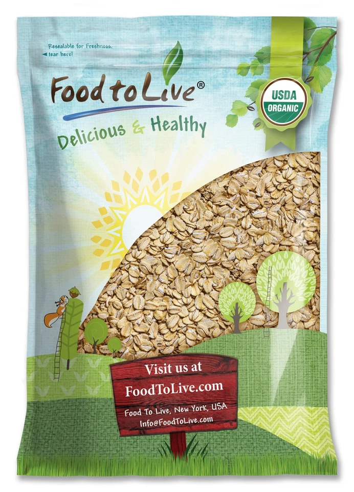 Organic Spelt Flakes - Non-GMO, Uncooked, Raw, Vegan, Kosher - by Food to Live - Image 2 of 4