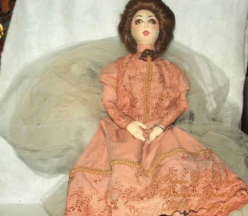ARTURO E. Reyna DONCELLA VICTORIANA ALGODÓN VESTIDO CABELLO HUMANO FIRMADO MUÑECA TRAPO - Imagen 11 de 11