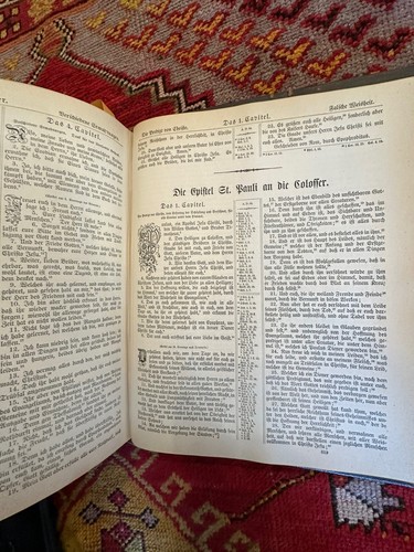 Antike 1800er Bibel Stempel Heilige Schrift Heilige Große Familienbibel Deutsch Guter Zustand - Bild 16 von 18
