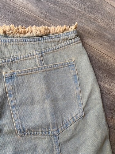 h&m denim skirt midi maxi fringed long slit western cowgirl uk 18 new on trend - Picture 4 of 20