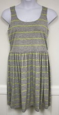 Love...ady Grey and citron striped dress gray MSRP 88 1X Plus size Made in USA