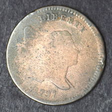 1797 "1 Above 1, Plain Edge" Liberty Cap Half Cent - COINGIANTS -