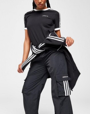 Adidas Originals Women's Woven Cargo Pants Black IN1853 Medium NWT