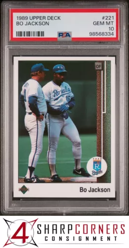 1989 UPPER DECK #221 BO JACKSON ROYALS PSA 10