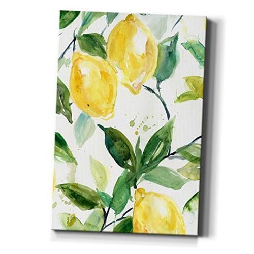 Canvas Wall Art Hanging Prints for Home Green 12L" x 8W" Lemon Branches (1)