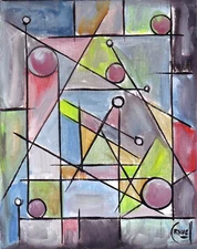 AN HONEST OPINION  8x10 wood Vintage painting abstract  original signed Crowell