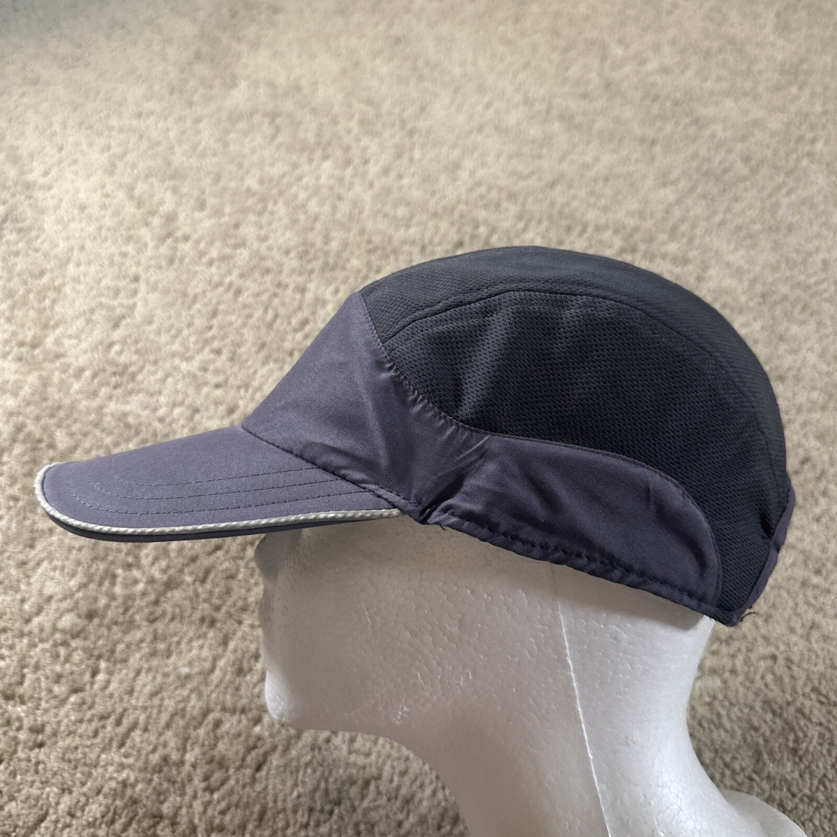 Athleta Hat Cap Womans Gray Strapback 5 Panel Running 