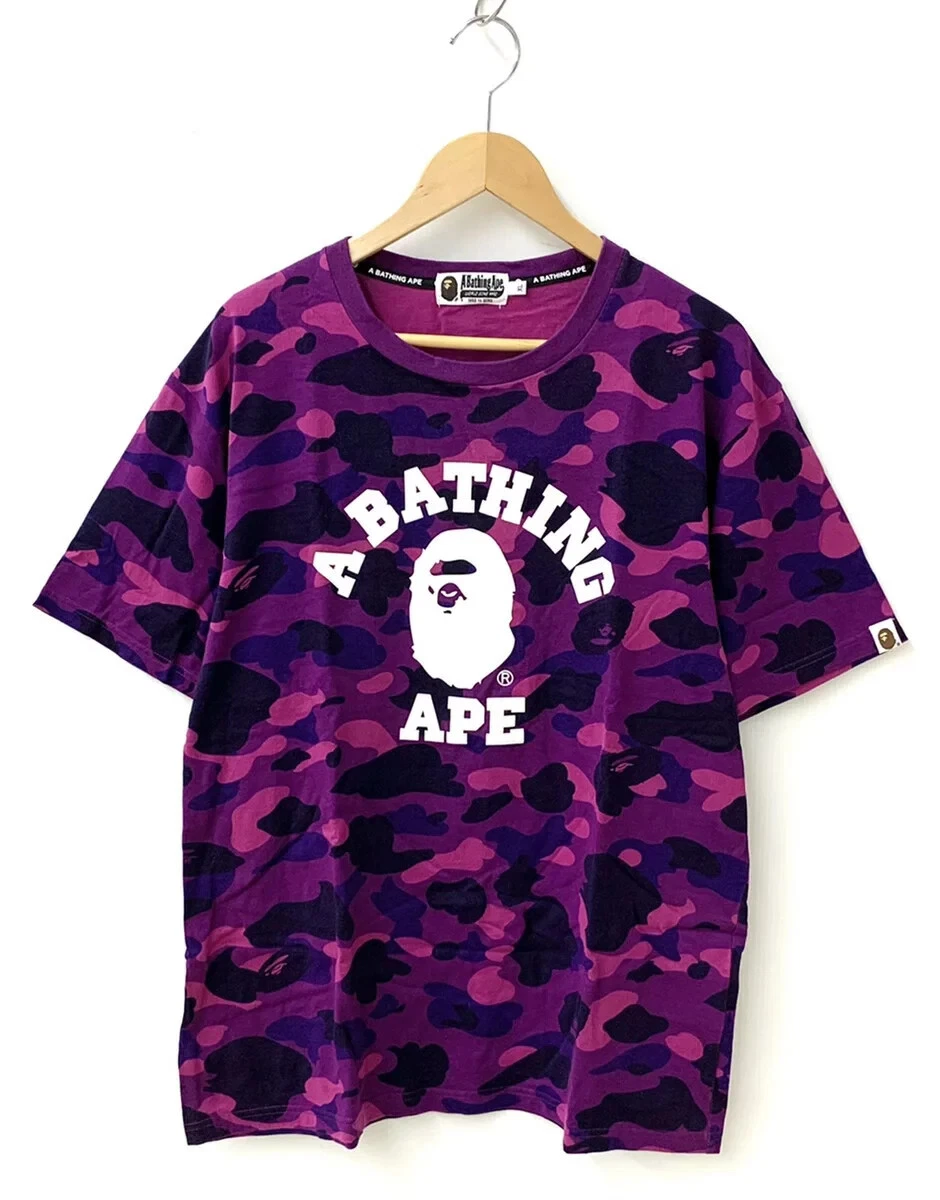 AUTHENTIC A BATHING APE BAPE COLOR CAMO COLLEGE TEE T SHIRT MENS XL PURPLE  used | eBay