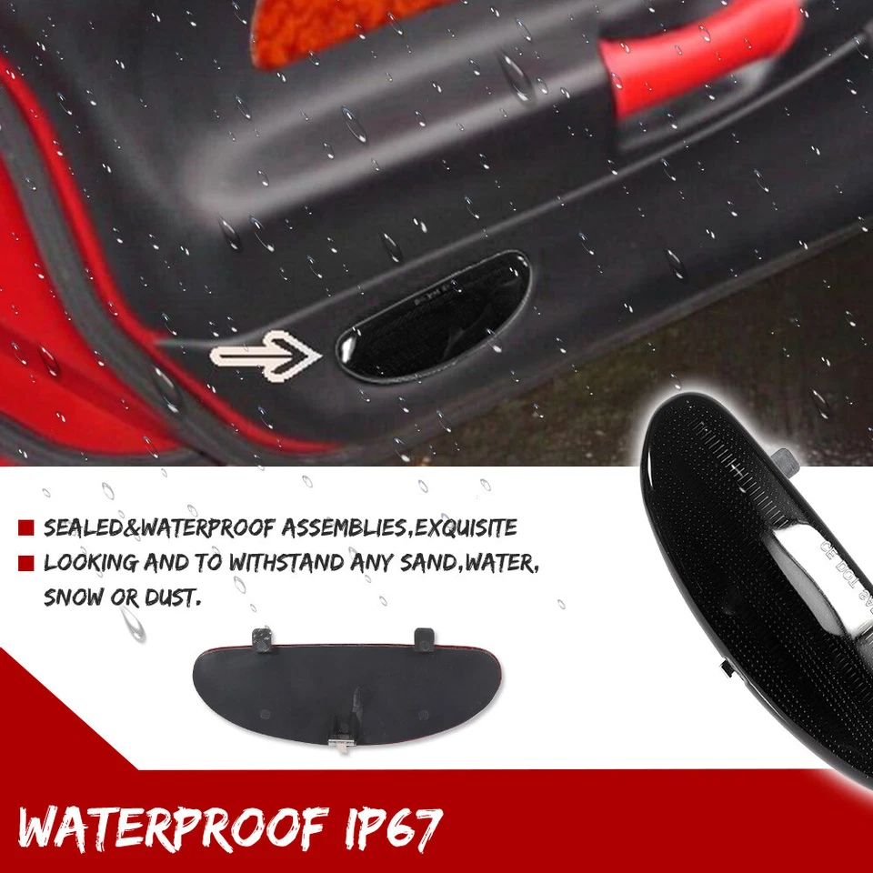 1 peça para Corvette C5 painel de porta placa refletora luz lente fumê 1997-2004 Chevy - Imagem 4 de 4