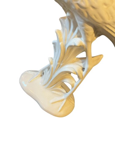Italian White Pottery Crane/Egret: Stunning And Tall Mid Century - Picture 3 of 10