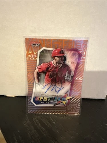 2025 Bowman’s Best Mike Trout LA Angels Best-Tek Auto Card Orange /25 BTA-MT