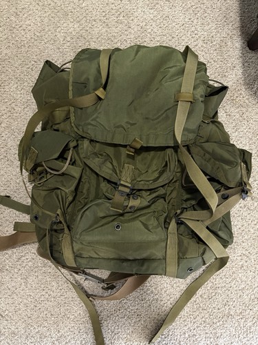 US Military Army OD Green Large Alice Field Pack Ruck with Frame and ...