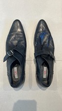 Versace Mens Black Leather Monk Strap Dress Shoes EU 44 US 10 Made in Italy
