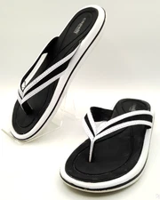 Capelli New York Flip Flop Sandals Size 7 Comfort EVA Black White Slip On Shoes