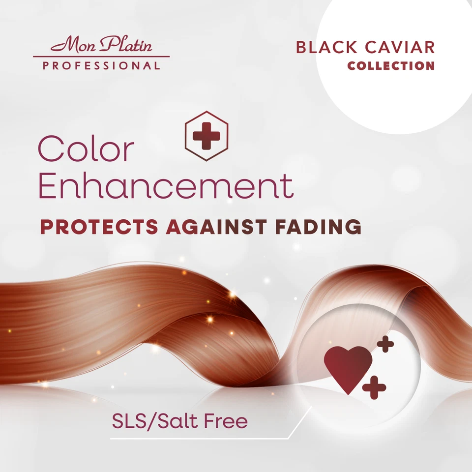 Suero para cabello Mon Platin Black Caviar 3,4 oz - Proteína de seda para cabello seco y teñido Foto 3 de 4