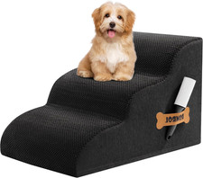 3-Tier Dog Stairs for Bed and Couch - 13.5"H Non-Slip Dog Ramp Extra Wide Steps