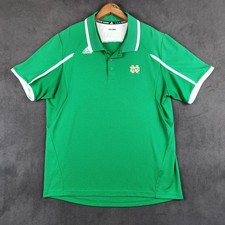 Notre Dame Fighting Irish Adidas Climalite Polo Shirt Mens XL Green