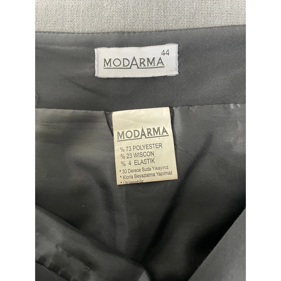 Falda Modarma Plisada Línea A Para Mujer L Negra Modesta Minimalista Midi Carrera Trabajo Foto 4 de 4