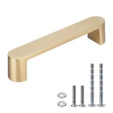 4 Pack Brushed Brass Cabinet Handles Drawer Pulls Furniture Cabinet Hardware ...