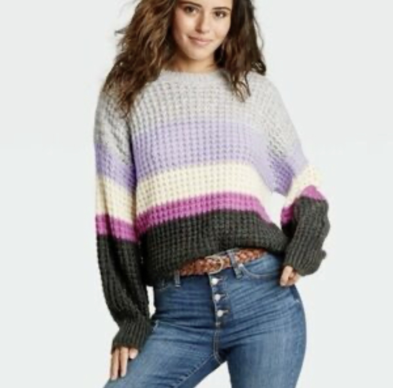 Universal Thread Color Block Thick Pullover Chunk… - image 9