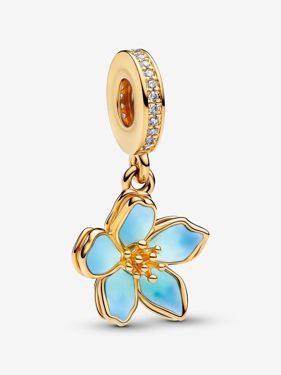 パンドラ チャーム 桜 ゴールド Pandora Japan Cherry Blossom Dangle Charm Blue Gold New