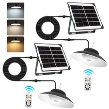 Solar Pendant Light Outdoor Indoor Hanging Light Waterproof for Barn Shed Garden