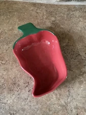Clay Art Chili Pepper Salsa Dish Red Green CA