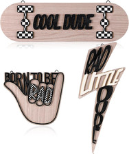 3 Pcs Wood Plaque Sign Rad Little Dude Wood Wall Hanging Tags Cool Nursery Decor