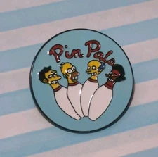 The Simpsons Pin Pals Bowling Team Apu Moe Homer Badge Enamel Gift 90s Classic 