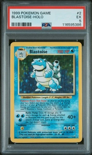 1999 POKEMON BASE SET UNLIMITED #2 BLASTOISE-HOLO PSA 5