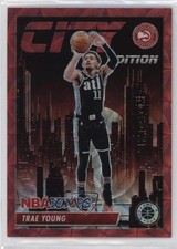2023 Panini NBA Hoops Premium Stock City Edition Red Prizm 68/88 Trae Young 11ng
