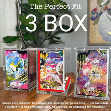 Pokemon Magnetic Booster Box Acrylic Case Pok mon Card Protective Display - 3PC