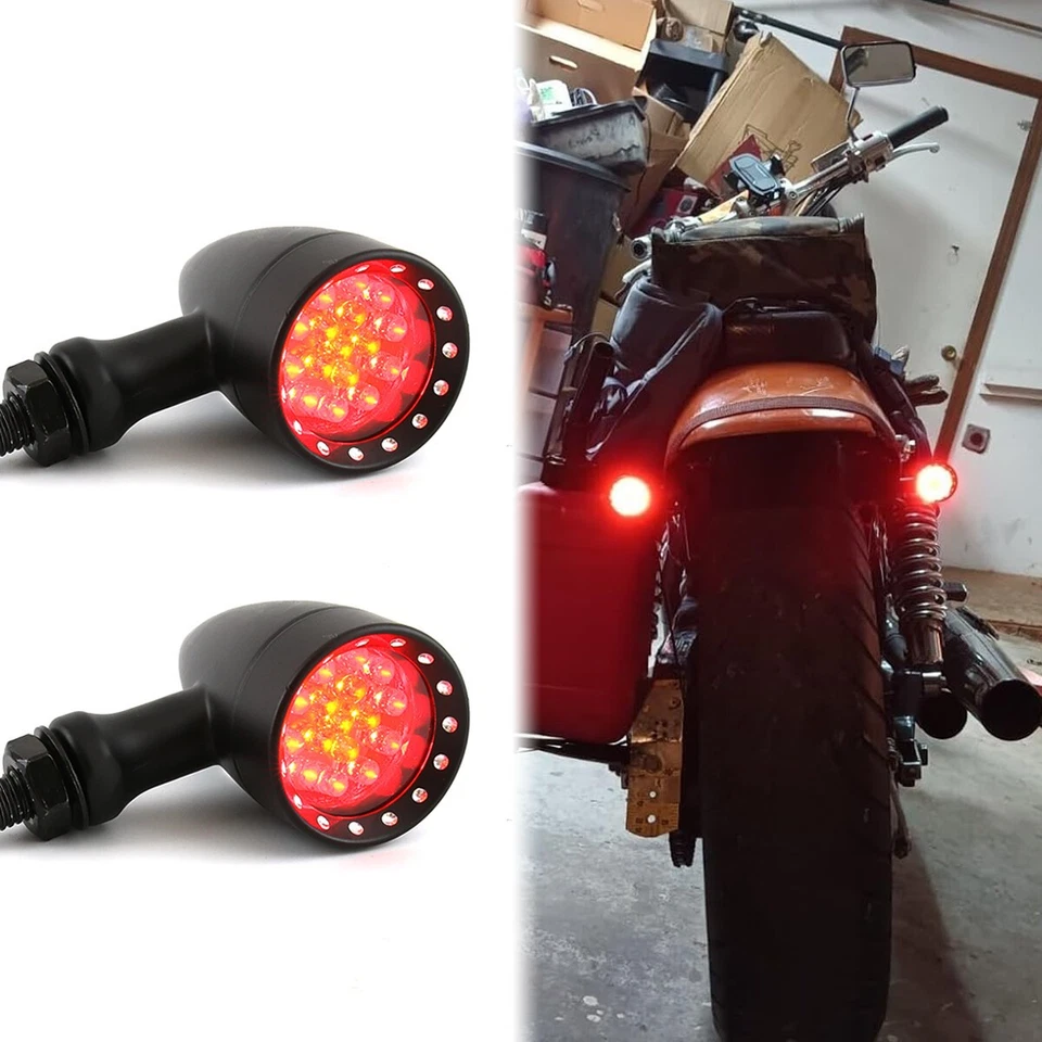 Par de LED indicador de seta 10mm para Suzuki GN GS 125 250 750 1000 Cafe Racer - Imagem 3 de 4
