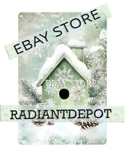 winter birdhouse metal sign rustic seasonal art kitchen rustic posters