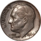 1964 D Roosevelt Silver Dime - KM#195 - Silver .900