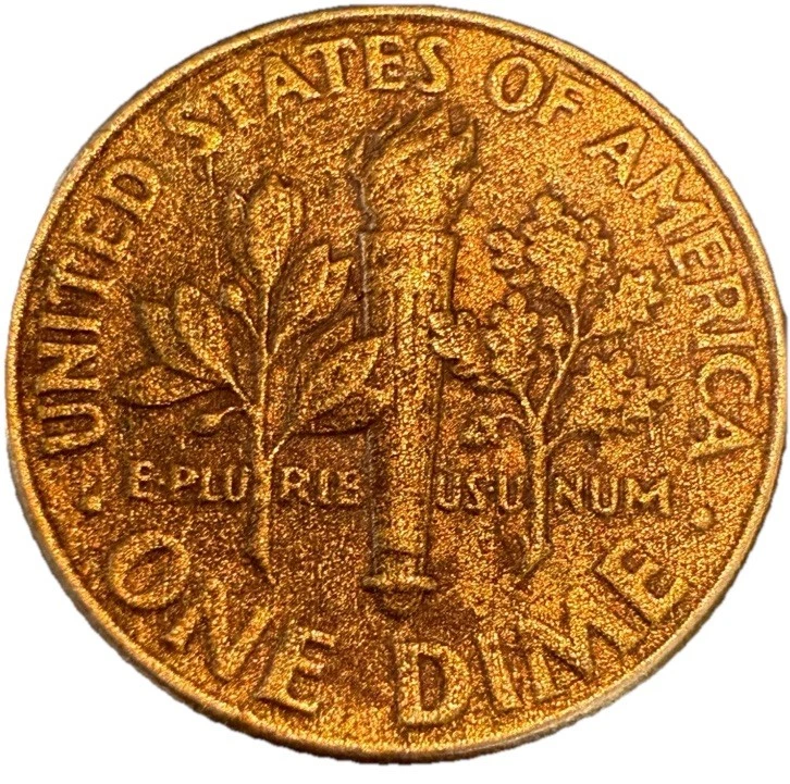 2001 D Roosevelt Dime Improperly Annealed Missing Clad Layer Strike thru  Grease - Image 3 of 4