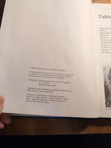 A CENTENNIAL HISTORY OF THE KENDRICK-JULIAETTA AREA 1990 Hardcover - Picture 2 of 8