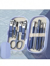 Blue 14-Piece Stainless Steel Manicure Pedicure Kit With Case