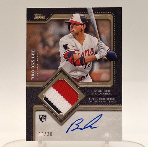 2025 Topps Flagship Brooks Lee RPA /30 Game Used Auto Mem Relic Minnesota Twins