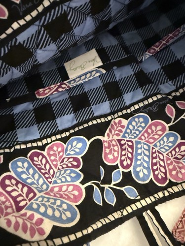 Vera Bradley Women’s Floral Tote Bag Purse Fashion Gift Hand Bag Black Pink EUC! - Picture 6 of 8