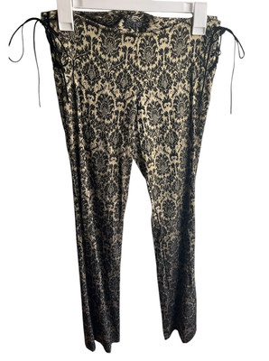 HEART.MOON.STAR. Rare Damask Print Whimsigoth Moody Gothic 90s Flare Trousers