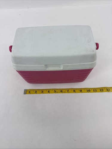 Vintage 1990 Rubbermaid Personal Lunch Box Cooler #2901 - rosa caldo - Foto 10 di 12