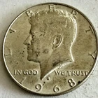 1968 D 40% Silver Kennedy Half Dollar Coin (50c)/Circulated/Denver/US Mint/JFK8