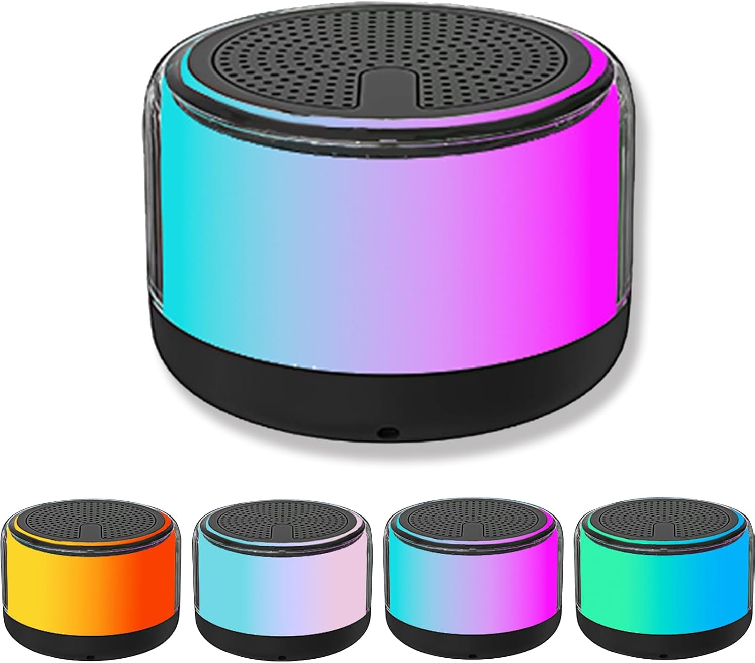 Portable Bluetooth Speaker with RGB LED Lights and Loud Stereo Sound