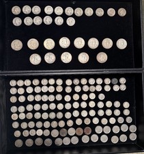 145pc US Silver Coin Lot $20.10 Value Junk Silver Quarters Halves Dimes Buffalos