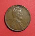 1937 Lincoln Wheat Cent Mint Error - Lamination Loss