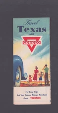 Conoco Texas Road Map Travel Touraide Conoco Super Motor Oil Back
